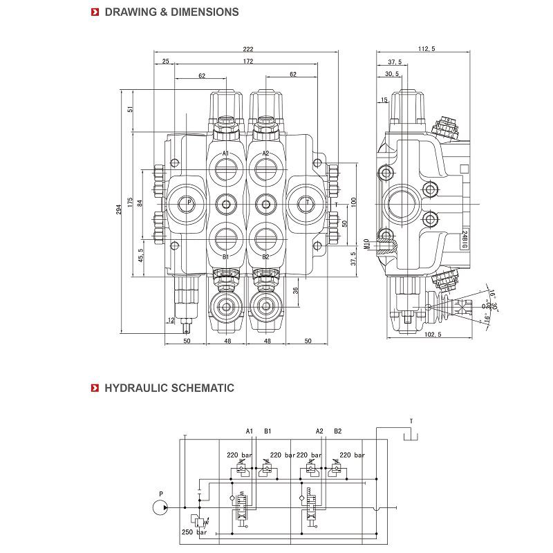 SD180 series hydraulic sectional valve-11001